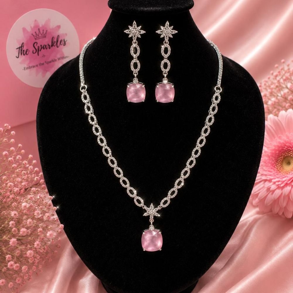 Rose Quartz Diamond-Accented “Starry Night” Jewelry Set