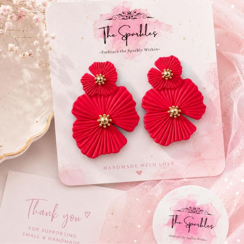 The Double Bloom Floral Statement Earrings