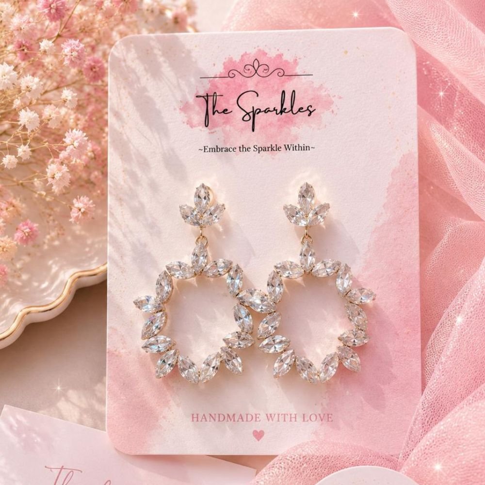 Crystal Floral Wreath Drop Earrings