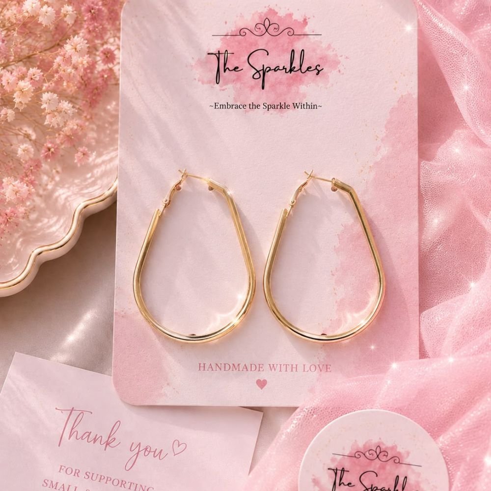 Sleek Teardrop Gold Hoop Earrings