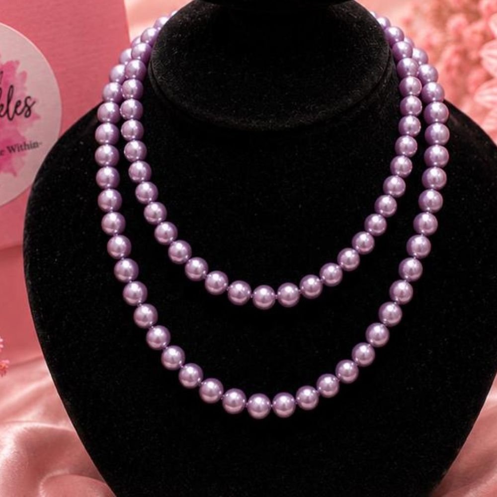 Royal Purple Pearl Layered Mala Necklace