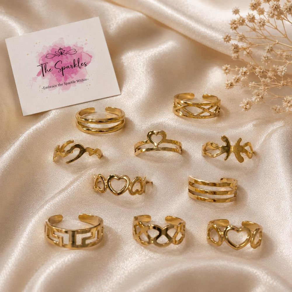 Minimalist Geometric & Cutout Adjustable Ring Set