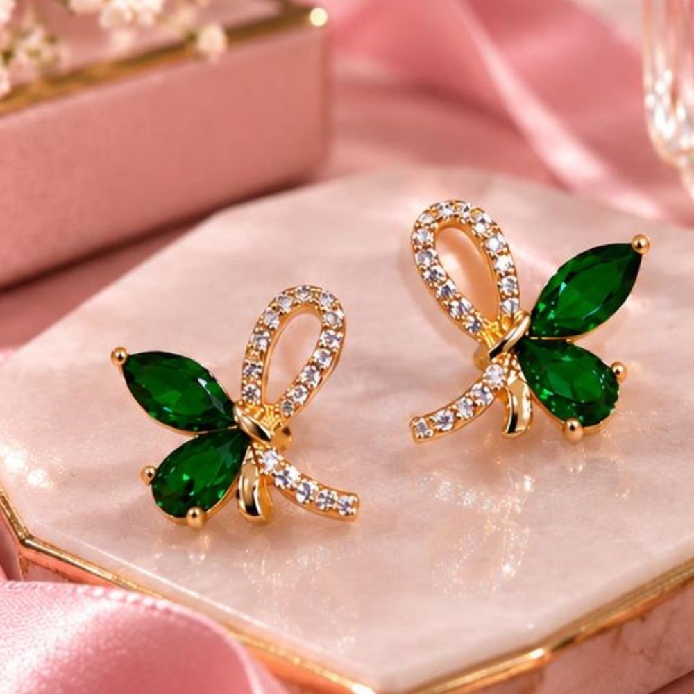 Marquise Butterfly Bow Earrings - Image 8