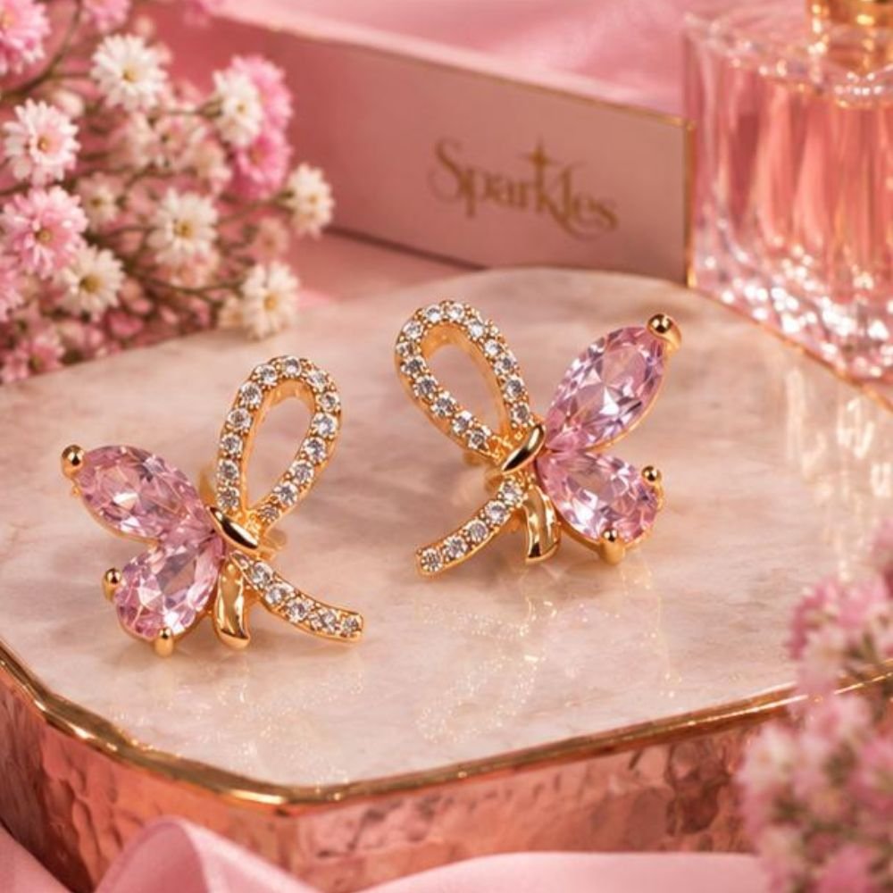 Marquise Butterfly Bow Earrings - Image 3
