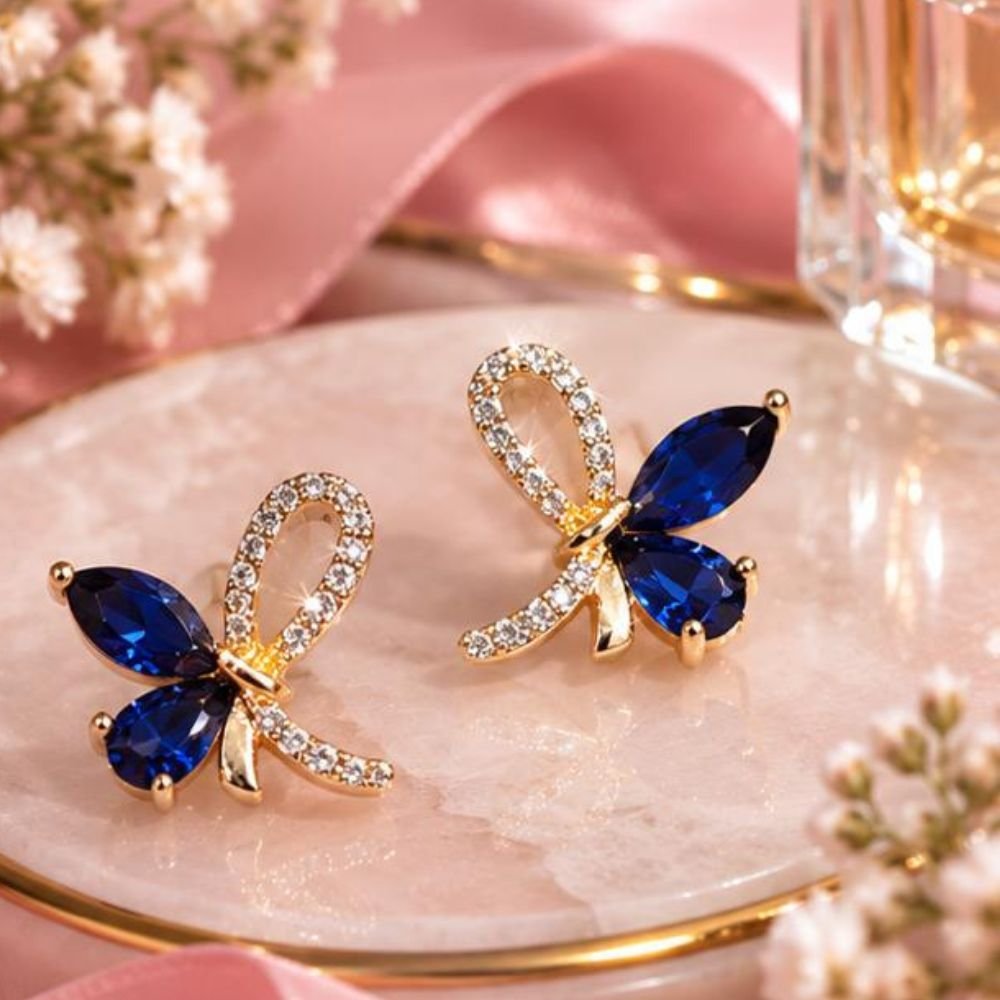 Marquise Butterfly Bow Earrings - Image 4