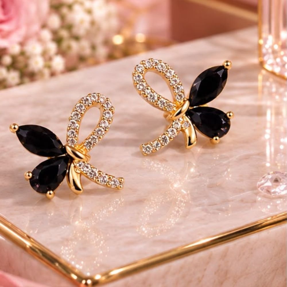 Marquise Butterfly Bow Earrings - Image 6
