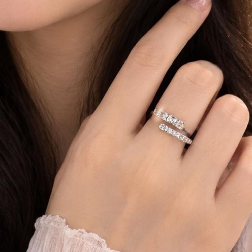 Enchanted Sparkle Spiral Open Ring