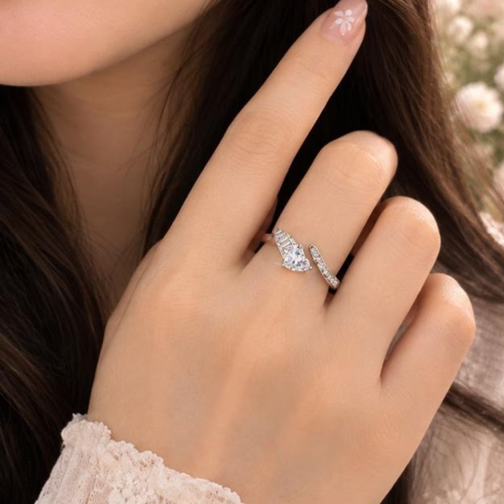 Enchanted Heart & Tiara Open Ring
